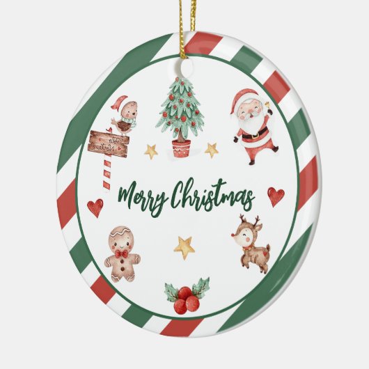 Weihnachtsweihnachtsfeier Keramik Ornament (Links)