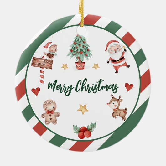 Weihnachtsweihnachtsfeier Keramik Ornament (Hinten)