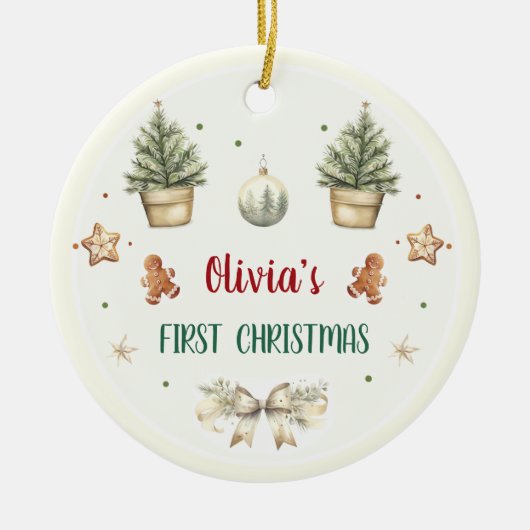 Weihnachtsweihnachtsfeier Keramik Ornament (Vorne)