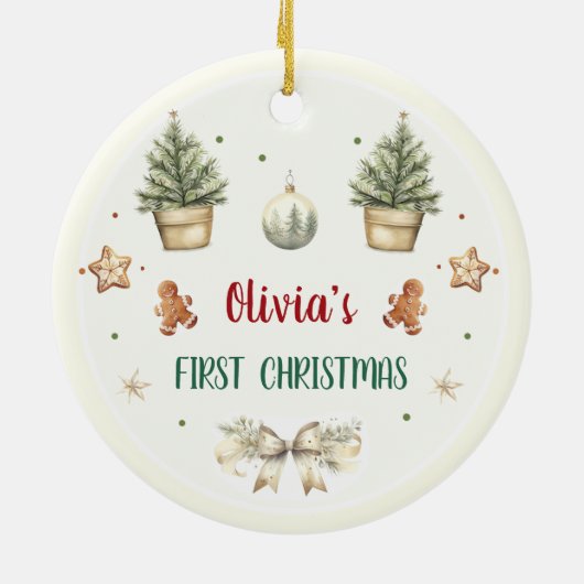 Weihnachtsweihnachtsfeier Keramik Ornament (Hinten)