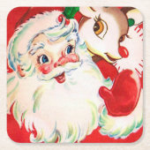 Weihnachtsweihnachtsfest - Rentiere Party Unterset Rechteckiger Pappuntersetzer (Vorderseite)