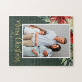 Weihnachtsweihnachtsgebäck Blumengrün Foto Puzzle (Horizontal)