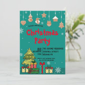 Weihnachtsweihnachtsgebäck Einladung (Stehend Vorderseite)