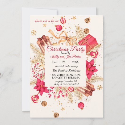 Weihnachtsweihnachtsgebäck Einladung (Vorderseite)