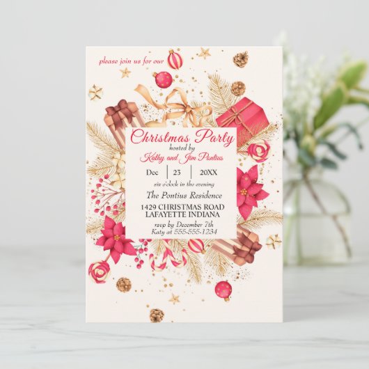 Weihnachtsweihnachtsgebäck Einladung (Stehend Vorderseite)