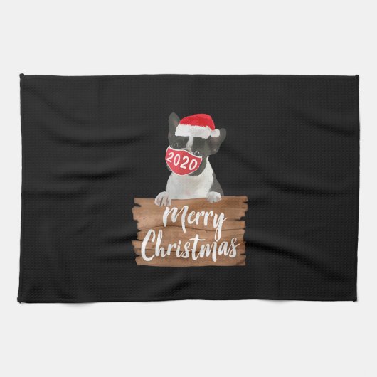 Weihnachtsweihnachtsgeschenk Boston Terrier 2020 M Geschirrtuch (Horizontal)