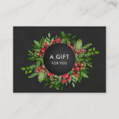 Weihnachtsweihnachtsgeschenk - Holly Red Berry Rabattkarte (Vorderseite)