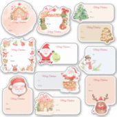 Weihnachtsweihnachtsgeschenk-Tag Aufkleber (Vorderseite)