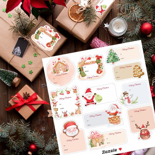 Weihnachtsweihnachtsgeschenk-Tag Aufkleber