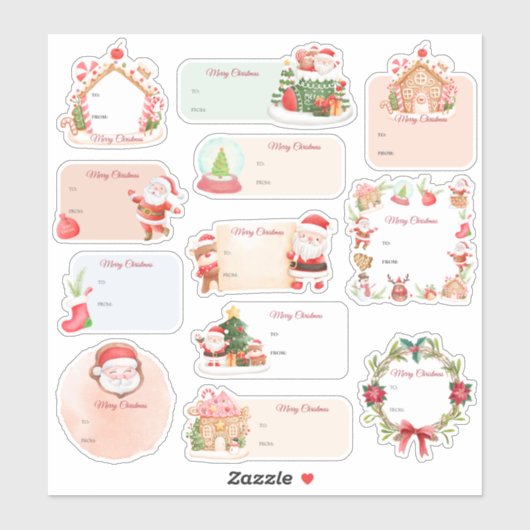 Weihnachtsweihnachtsgeschenk-Tag Aufkleber (Blatt)