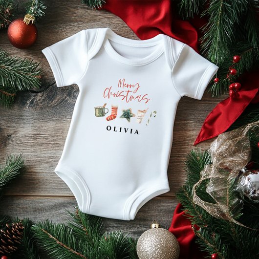 Weihnachtsweihnachtsgetränke Süßkarpfen Baby Strampler