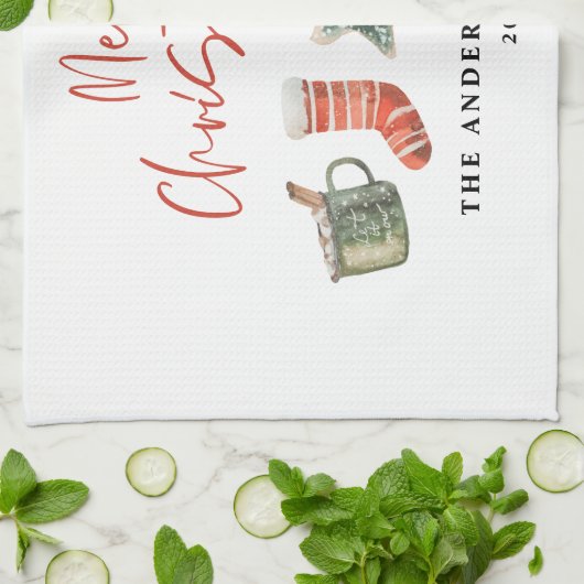 Weihnachtsweihnachtsgetränke Süßkarpfen Geschirrtuch (Gefaltet)