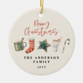 Weihnachtsweihnachtsgetränke Süßkarpfen Keramik Ornament (Vorne)