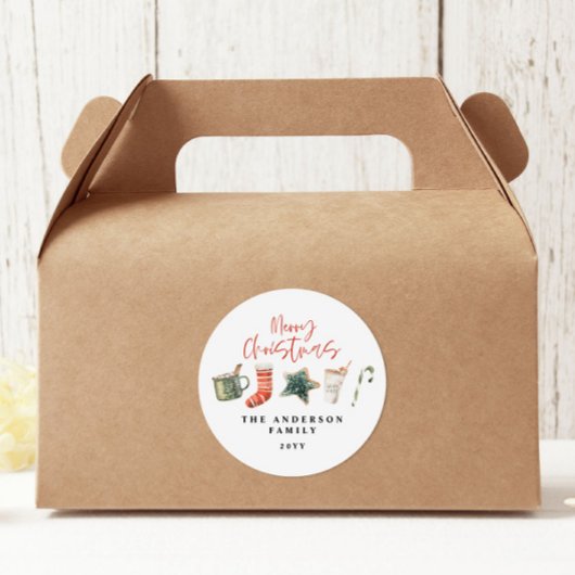 Weihnachtsweihnachtsgetränke Süßkarpfen Runder Aufkleber