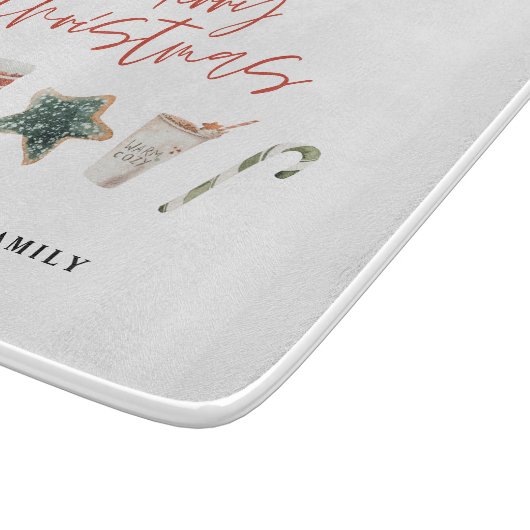 Weihnachtsweihnachtsgetränke Süßkarpfen Schneidebrett (Ecke)