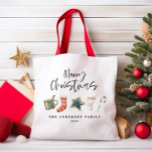 Weihnachtsweihnachtsgetränke Süßkartoffeln Tasche<br><div class="desc">Ein lustiges festliches Tasse-Design mit Aquarellwinterfavoriten - heiße Schokolade,  Zuckerrohr,  Strumpf. Frohe Weihnachten im zeitgenössischen Drehbuch-Schriftart,  perfekt zum Feiern der Feiertage.</div>