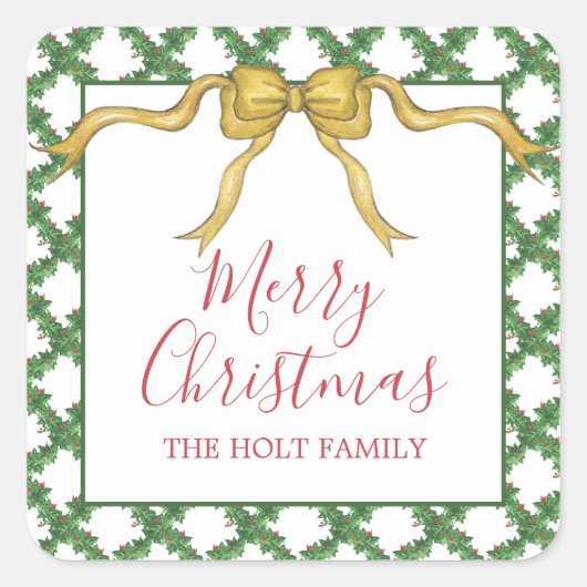 Weihnachtsweihnachtsgottesdienst Quadratischer Aufkleber (Vorderseite)