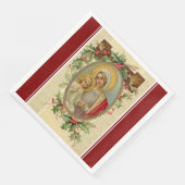 Weihnachtsweihnachtsjause Jungfrau Mary Baby Jesus Serviette (Ecke)