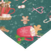 Weihnachtsweihnachtskakao Marshmallows Tasse Tischdecke (Schrägansicht)