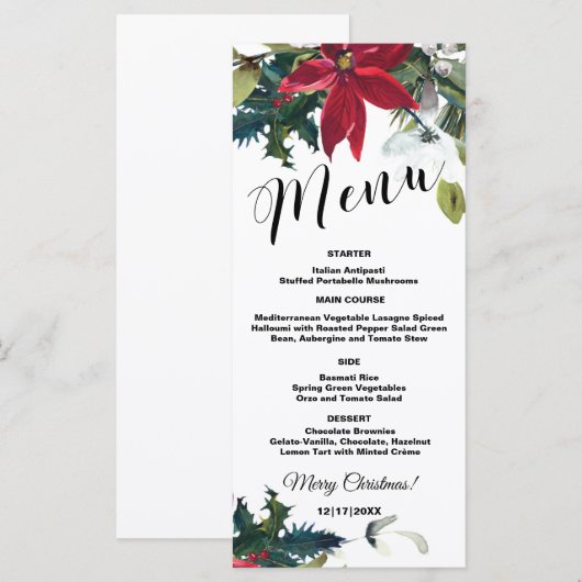 Weihnachtsweihnachtskarte 4x9 menükarte (Vorne/Hinten)