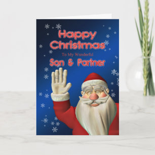 Weihnachtsweihnachtskarte für Sohn und Partner Feiertagskarte