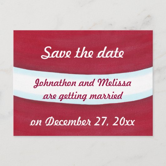 Weihnachtsweihnachtskarten Save the Date Ankündigungspostkarte (Vorderseite)