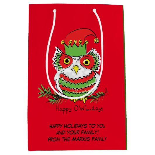 Weihnachtsweihnachtskinder Niedlich Mittlere Geschenktüte (Vorderseite)