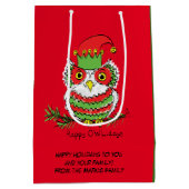 Weihnachtsweihnachtskinder Niedlich Mittlere Geschenktüte (Rückseite)