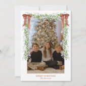 Weihnachtsweihnachtskupfer Bow Garland Feiertagskarte (Vorderseite)