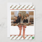 Weihnachtsweihnachtskupfer Bow Garland Feiertagskarte (Rückseite)