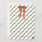 Weihnachtsweihnachtskupfer Bow Garland Feiertagskarte (Rückseite)