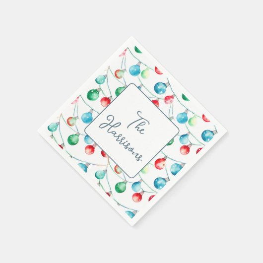 Weihnachtsweihnachtslichter Personalisiert Serviette (Ecke)