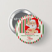 Weihnachtsweihnachtsliste Stolzes Mitglied Button (Vorne & Hinten)
