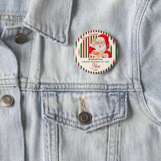 Weihnachtsweihnachtsliste Stolzes Mitglied Button (Beispiel)