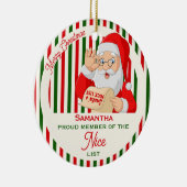 Weihnachtsweihnachtsliste Stolzes Mitglied Keramik Ornament (Rechts)