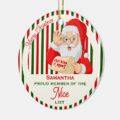 Weihnachtsweihnachtsliste Stolzes Mitglied Keramik Ornament (Links)