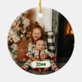 Weihnachtsweihnachtsliste Stolzes Mitglied Keramik Ornament (Hinten)