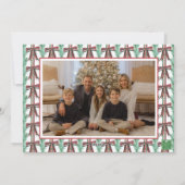 Weihnachtsweihnachtsmann Kariert Bow Wreath Foto Feiertagskarte (Rückseite)