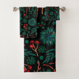 Weihnachtsweihnachtsmuster | Badehandtuch Badhandtuch Set