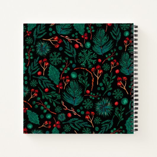 Weihnachtsweihnachtsmuster | Notebook Notizblock (Rückseite)