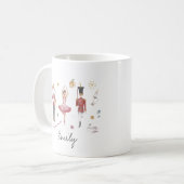 Weihnachtsweihnachtsnachtswein Name personalisiert Kaffeetasse (Vorderseite Links)