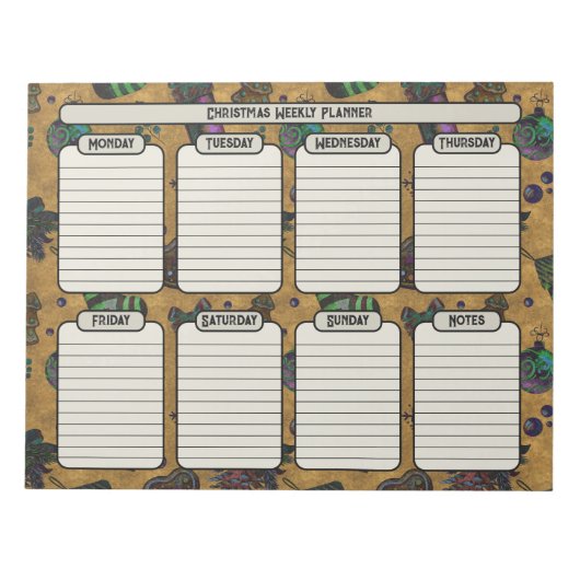 Weihnachtsweihnachtsplaner abbrechen notizblock (Vorderseite)