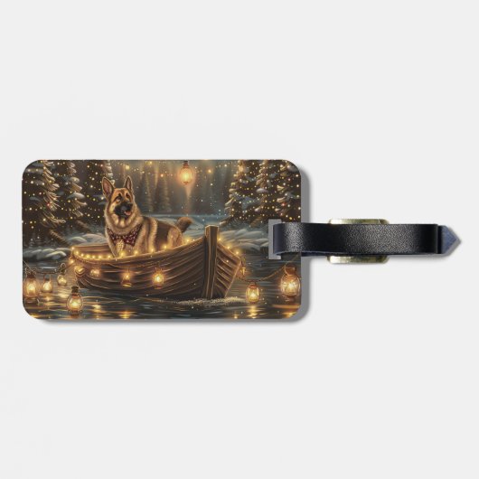 Weihnachtsweihnachtsreise Gepäckanhänger (Rückseite horizontal)