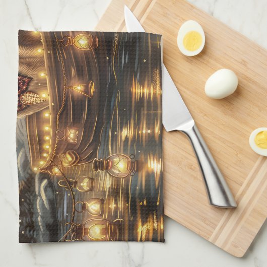 Weihnachtsweihnachtsreise Geschirrtuch (Viertel Falte)