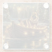 Weihnachtsweihnachtsreise Glasuntersetzer (Rückseite)