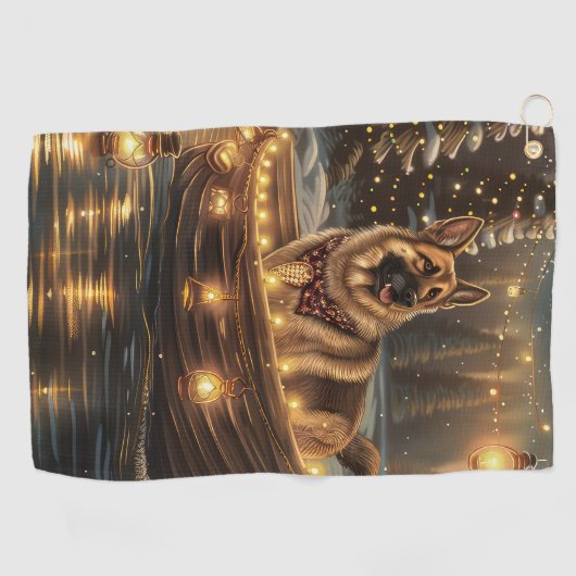 Weihnachtsweihnachtsreise Golfhandtuch (Horizontal)