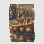 Weihnachtsweihnachtsreise Golfhandtuch (Vorderseite)