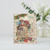 Weihnachtsweihnachtsreise Postkarte Weihnachtsmann (Stehend Vorderseite)