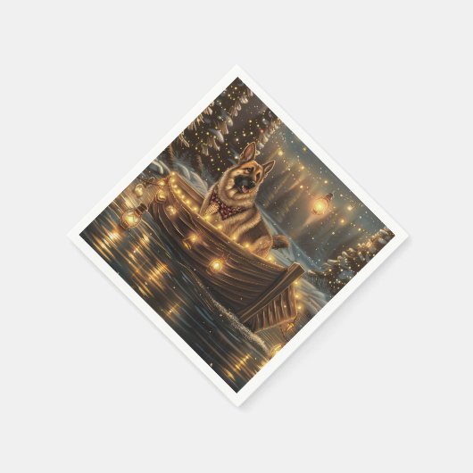 Weihnachtsweihnachtsreise Serviette (Ecke)