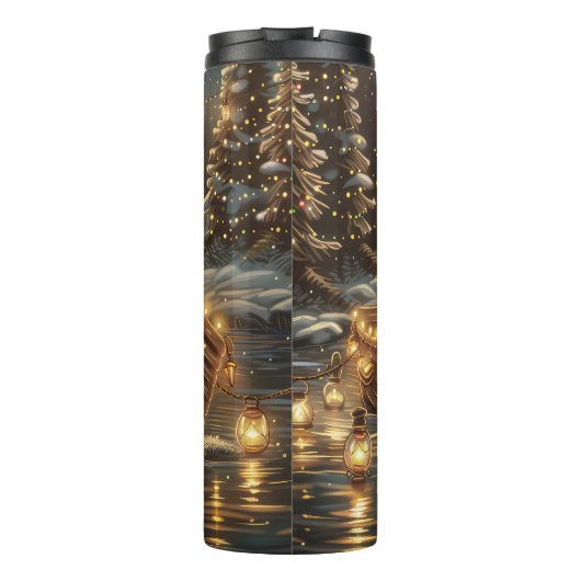 Weihnachtsweihnachtsreise Thermosbecher (Rückseite)